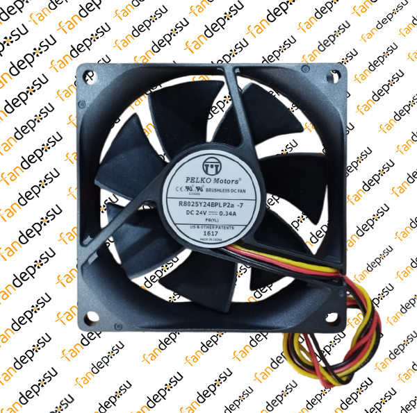 PELKO R8025Y24BPLP2a-7 80x80x25mm 24V DC 0.34A PLASTİK KASA PLASTİK KANAT FAN