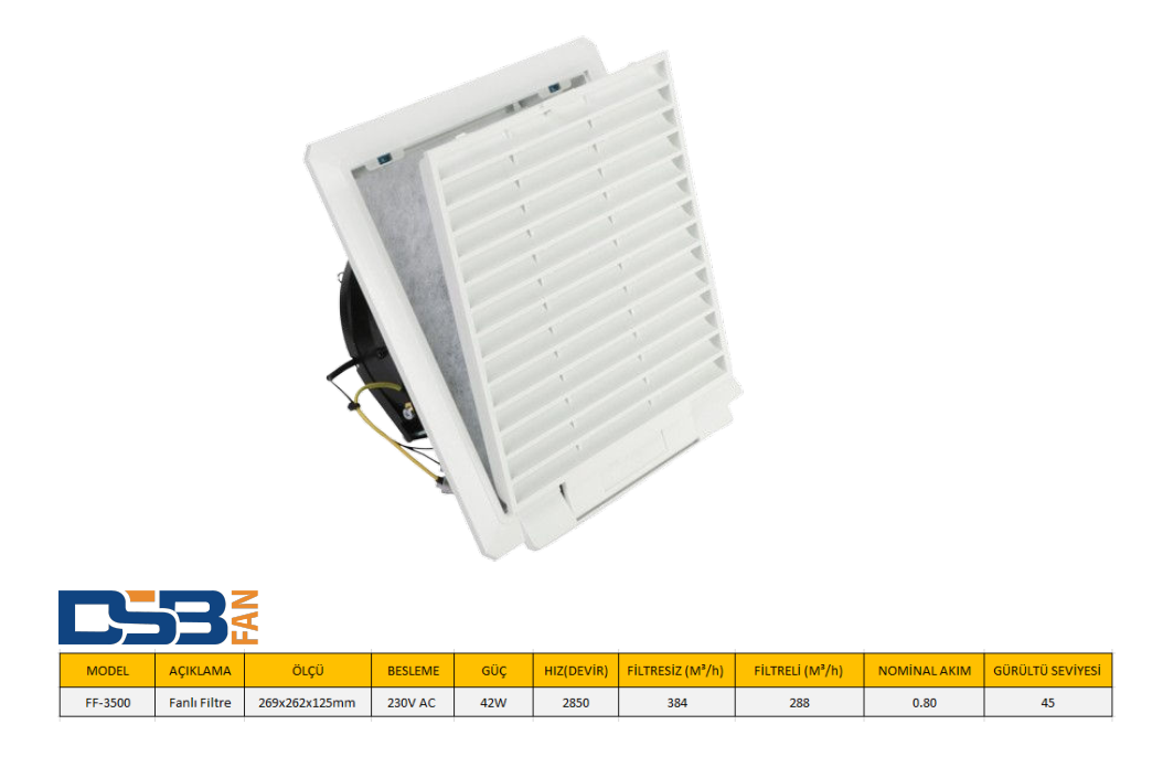 DSB FF-3500 269x262x125mm 230V AC FANLI FİLTRE