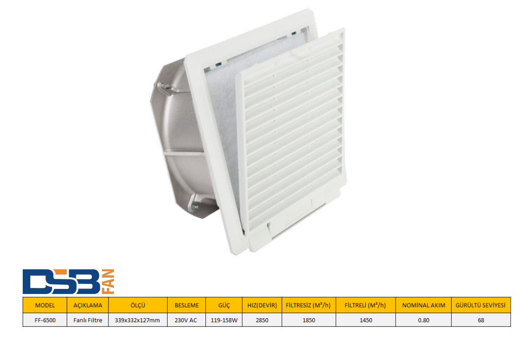 DSB FF-6500 339x332x127mm 230V AC FANLI FİLTRE