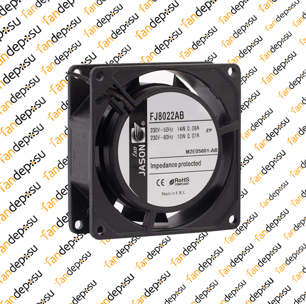 JASON FAN FJ8022AB  80x80x25mm  KABLOLU 230V AC METAL KASA PLASTİK KANAT RULMANLI FAN