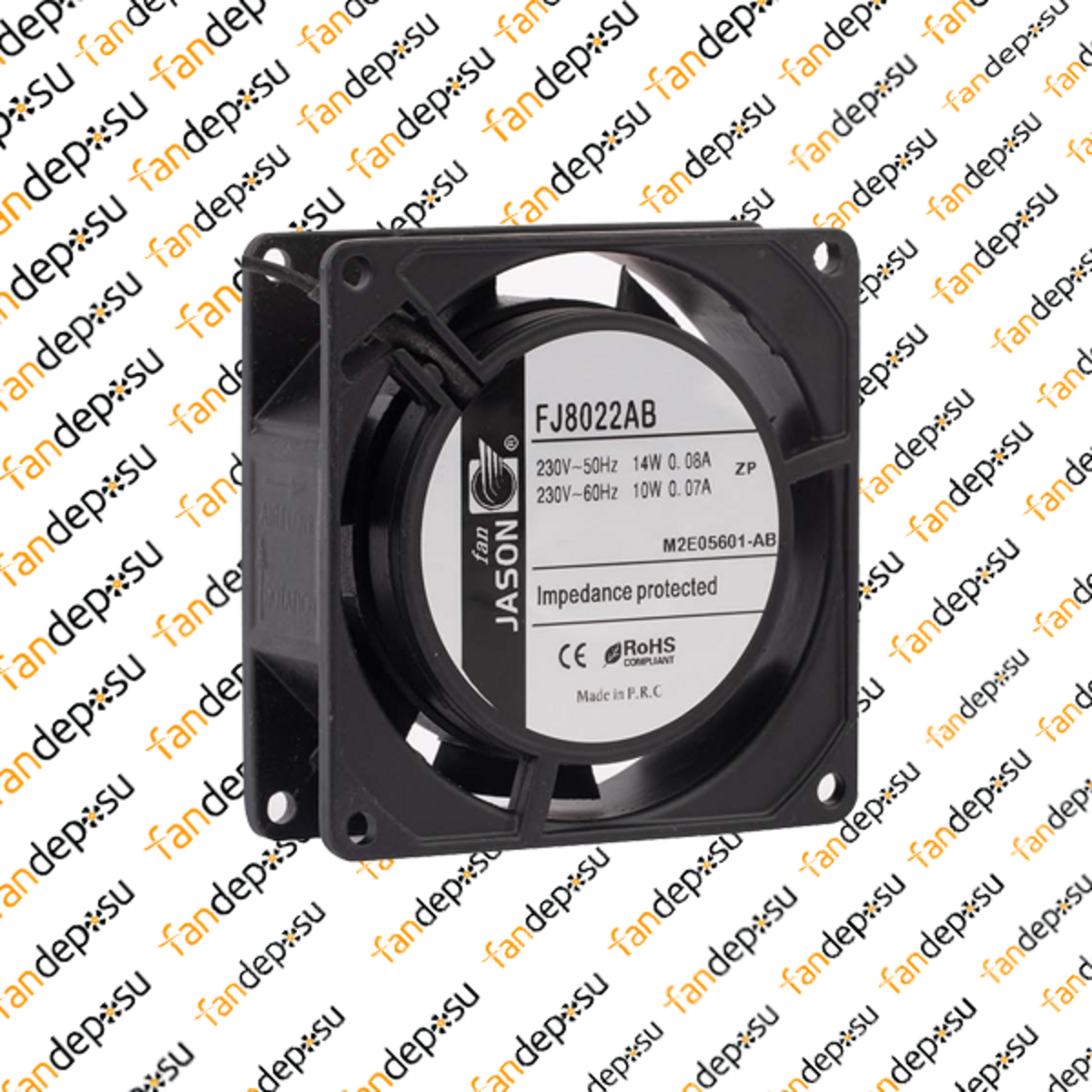 JASON FAN FJ8022AB  80x80x25mm  KABLOLU 230V AC METAL KASA PLASTİK KANAT RULMANLI FAN