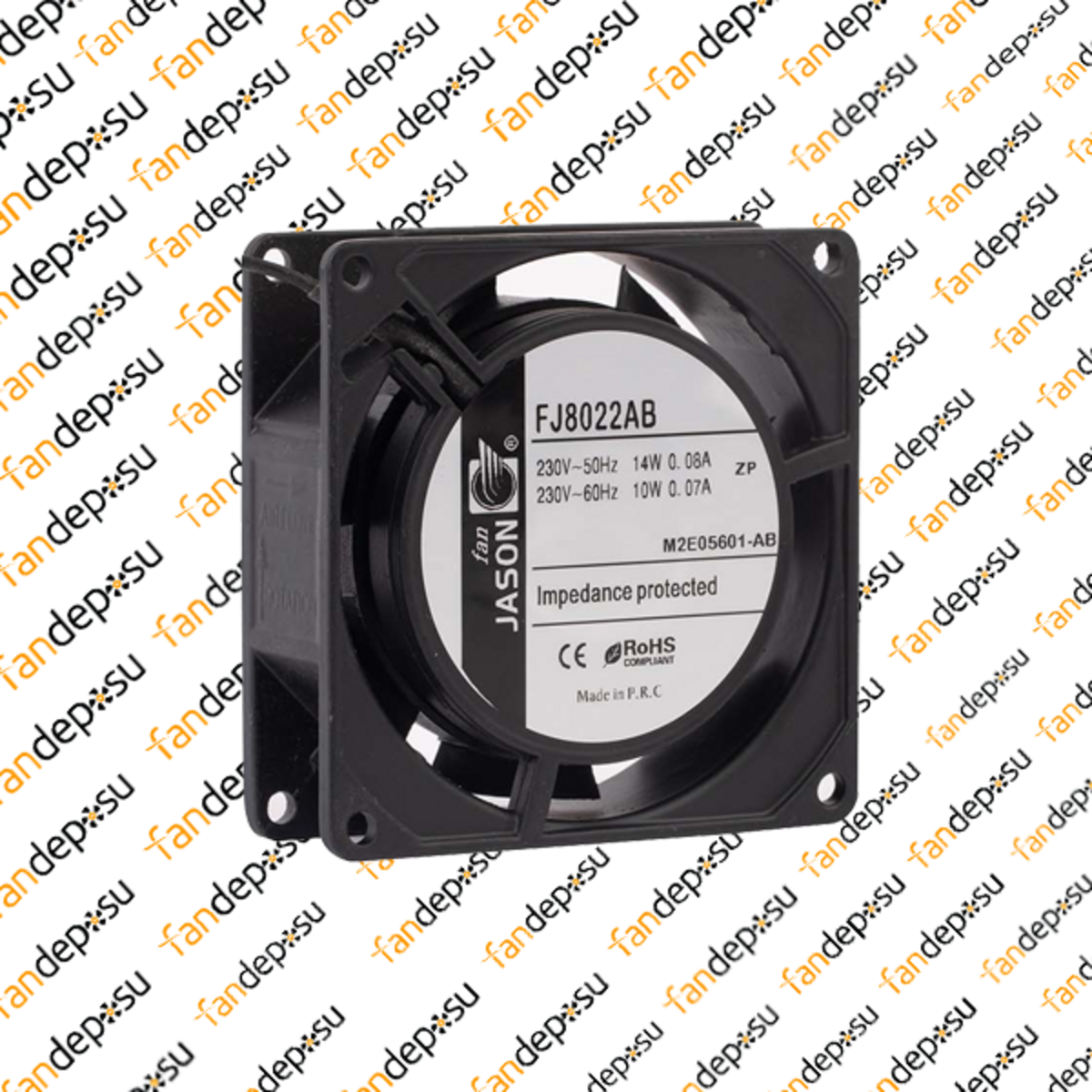 JASON FAN FJ8022AB  80x80x25mm  KABLOLU 230V AC METAL KASA PLASTİK KANAT RULMANLI FAN