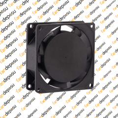 JASON FAN FJ8022AB  80x80x25mm  KABLOLU 230V AC METAL KASA PLASTİK KANAT RULMANLI FAN