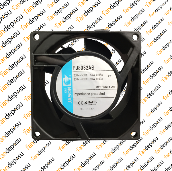 JASON FAN FJ8032AB  80x80x38mm  KABLOLU 230V AC METAL KASA PLASTİK KANAT RULMANLI FAN