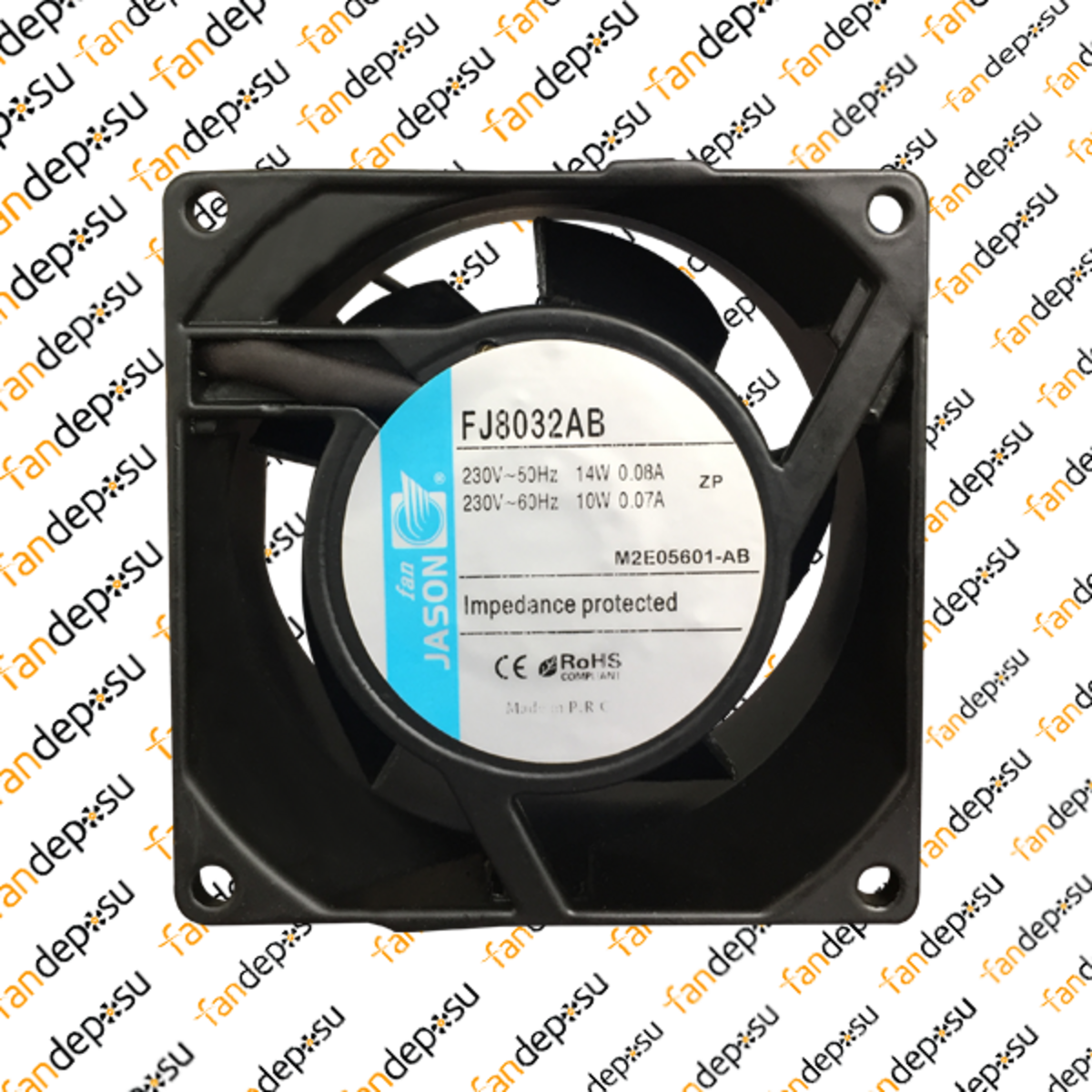 JASON FAN FJ8032AB  80x80x38mm  KABLOLU 230V AC METAL KASA PLASTİK KANAT RULMANLI FAN