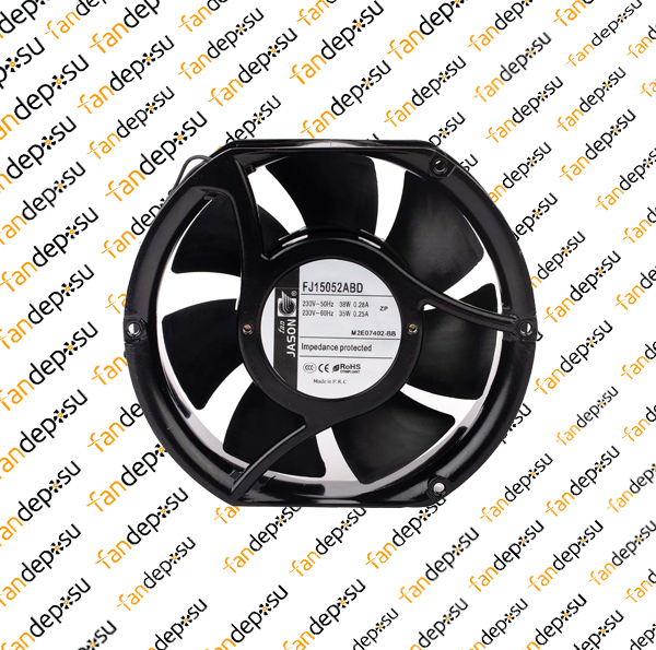JASON FAN FJ15052AB  172x150x51mm  KABLOLU 230V AC METAL KASA PLASTİK KANAT RULMANLI FAN