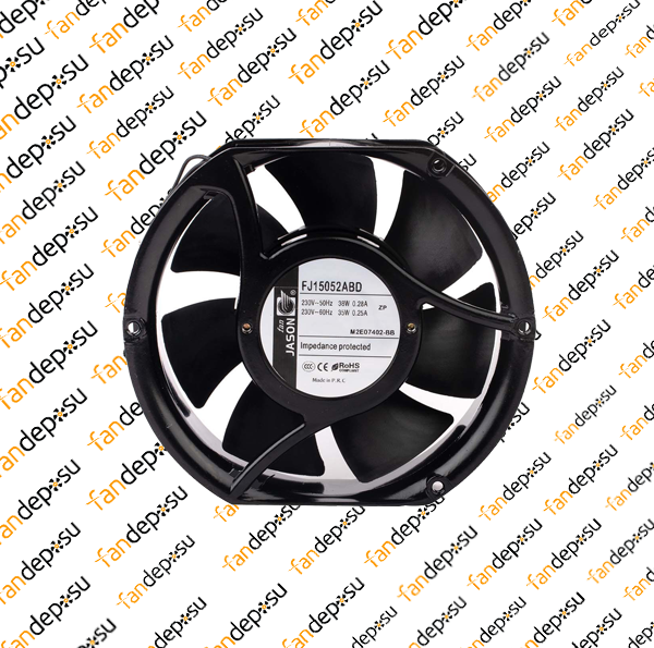 JASON FAN FJ15052AB  172x150x51mm  KABLOLU 230V AC METAL KASA PLASTİK KANAT RULMANLI FAN