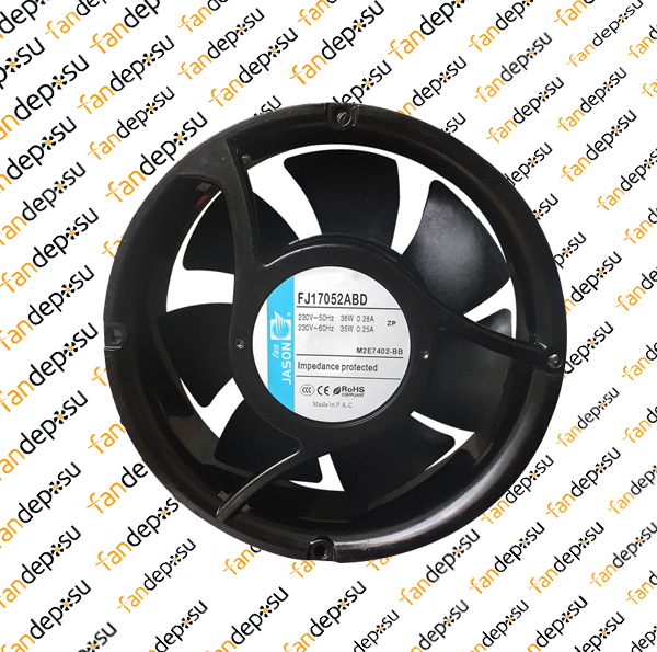 JASON FAN FJ17052AB  172x172x51mm YUVARLAK  230V AC METAL KASA PLASTİK KANAT RULMANLI FAN