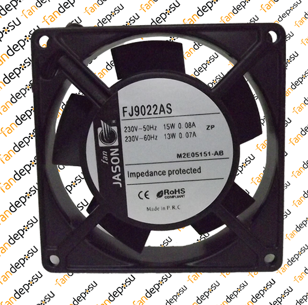JASON FAN FJ9022AS  90x90x25mm KABLOLU  230V AC METAL KASA PLASTİK KANAT YATAKLI FAN