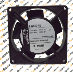 JASON FAN FJ9022AS  90x90x25mm KABLOLU  230V AC METAL KASA PLASTİK KANAT YATAKLI FAN