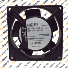 JASON FAN FJ9022AS  92x92x25mm KABLOLU  230V AC METAL KASA PLASTİK KANAT YATAKLI FAN