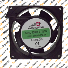 JASON FAN FJ9021AB   92x92x25mm KABLOLU  115V AC METAL KASA PLASTİK KANAT RULMANLI FAN