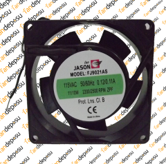 JASON FAN FJ9021AS  90x90x25mm KABLOLU  230V AC METAL KASA PLASTİK KANAT YATAKLI FAN