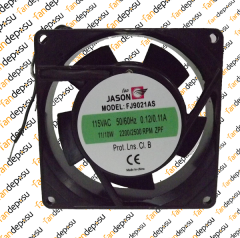 JASON FAN FJ9021AS  92x92x25mm KABLOLU  230V AC METAL KASA PLASTİK KANAT YATAKLI FAN