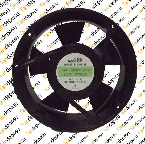 JASON FAN FJ17051AB  172x172x51mm YUVARLAK METAL KASA PLASTİK KANAT 115V AC RULMANLI FAN