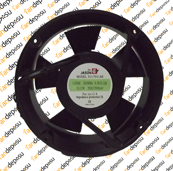 JASON FAN FJ17051AB  172x172x51mm YUVARLAK METAL KASA PLASTİK KANAT 115V AC RULMANLI FAN