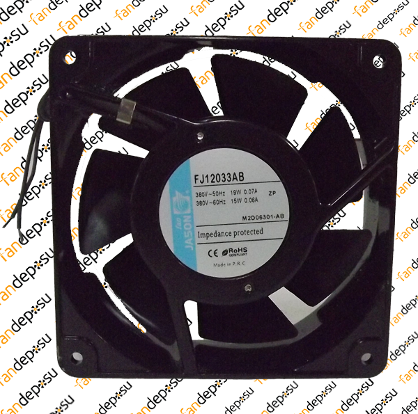 JASON FAN FJ12033AB  120x120x38mm KABLOLU METAL KASA PLASTİK KANAT 380V AC RULMANLI FAN