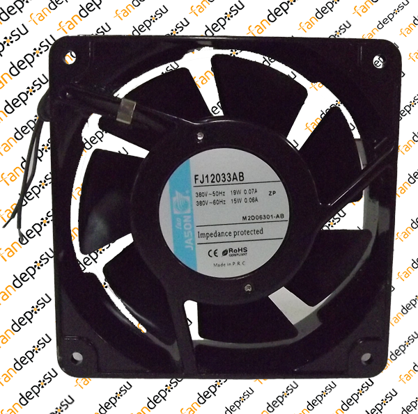 JASON FAN FJ12033AB  120x120x38mm KABLOLU METAL KASA PLASTİK KANAT 380V AC RULMANLI FAN