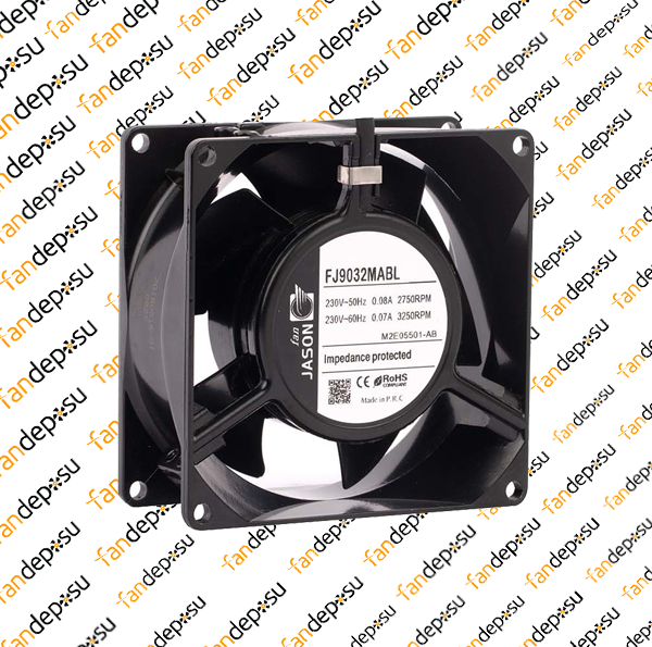 JASON FAN FJ9032MABL  92x92x38mm  230V AC KABLOLU METAL KASA METAL KANAT RULMANLI FAN