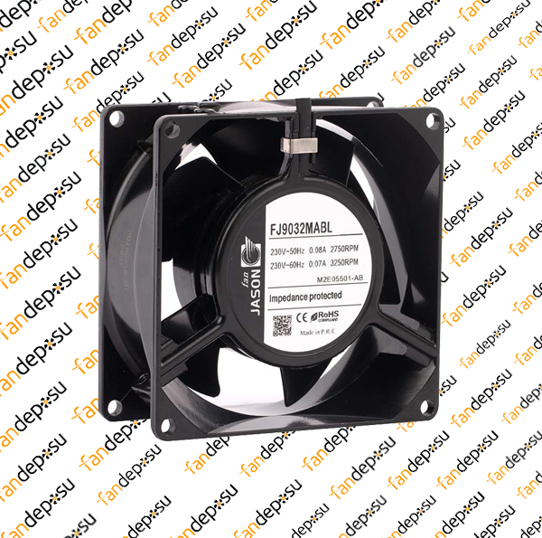 JASON FAN FJ9032MABL  92x92x38mm  230V AC KABLOLU METAL KASA METAL KANAT RULMANLI FAN