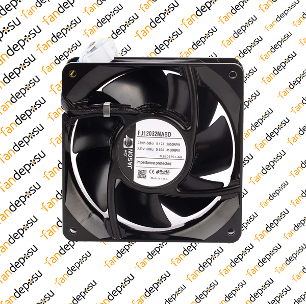 JASON FAN FJ12032MABD  120x120x38mm 230V AC SOKETLİ METAL KANAT METAL KASA RULMANLI FAN