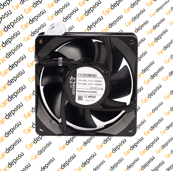 JASON FAN FJ12032MABD  120x120x38mm 230V AC SOKETLİ METAL KANAT METAL KASA RULMANLI FAN