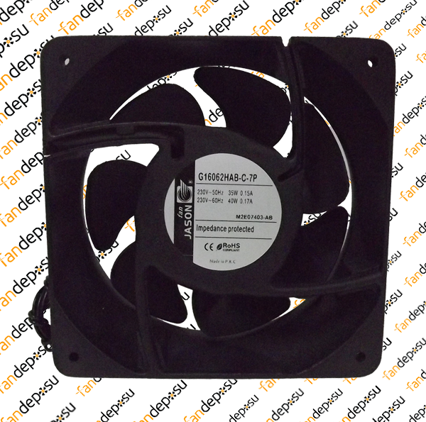 JASON FAN G16062HAB-C-7P  160x160x61mm  230V AC PLASTİK KANAT METAL KASA KABLOLU RULMANLI FAN