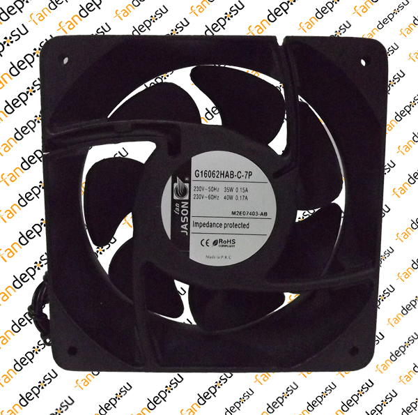 JASON FAN G16062HAB-C-7P  160x160x61mm  230V AC PLASTİK KANAT METAL KASA KABLOLU RULMANLI FAN
