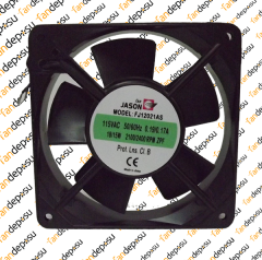 JASON FAN FJ12021AS  120x120x25mm 115V AC METAL KASA PLASTİK KANAT KABLOLU YATAKLI FAN