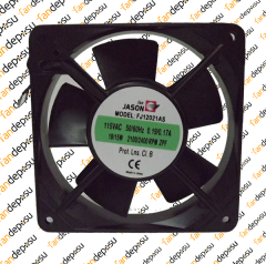 JASON FAN FJ12021AS  120x120x25mm 115V AC METAL KASA PLASTİK KANAT KABLOLU YATAKLI FAN
