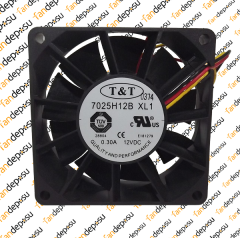 ORION 7025H12BXL1  70x70x25mm  12V DC  0.30A  PLASTİK KASA PLASTİK KANAT FAN
