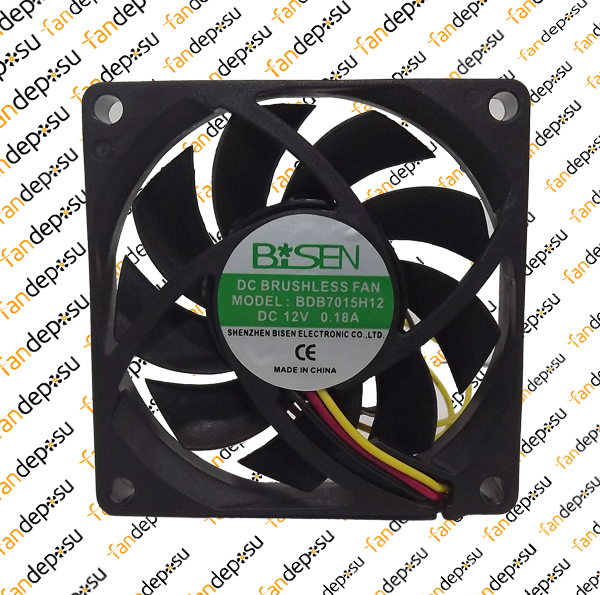 BİSEN BDB7015H12  70x70x15mm  12V DC 0.18A  PLASTİK KASA PLASTİK KANAT FAN