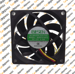 BİSEN BDB7015H12  70x70x15mm  12V DC 0.18A  PLASTİK KASA PLASTİK KANAT FAN