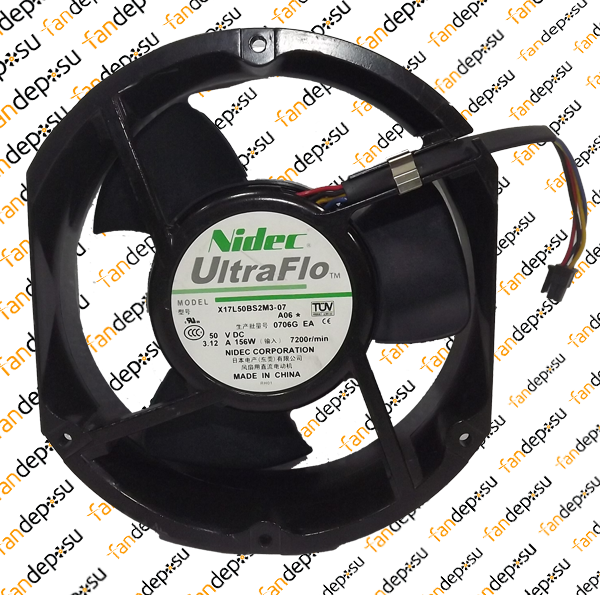 NİDEC X17L50BS2M3-07   172x150x51mm  50V DC  3.12A  METAL KASA PLASTİK KANAT FAN
