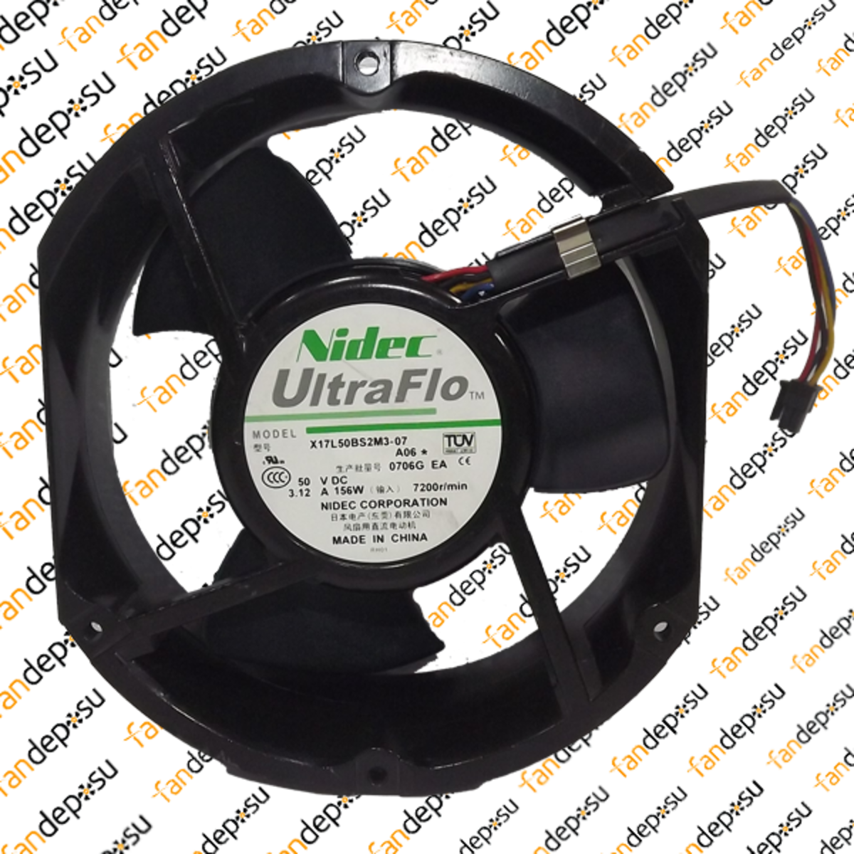 NİDEC X17L50BS2M3-07   172x150x51mm  50V DC  3.12A  METAL KASA PLASTİK KANAT FAN