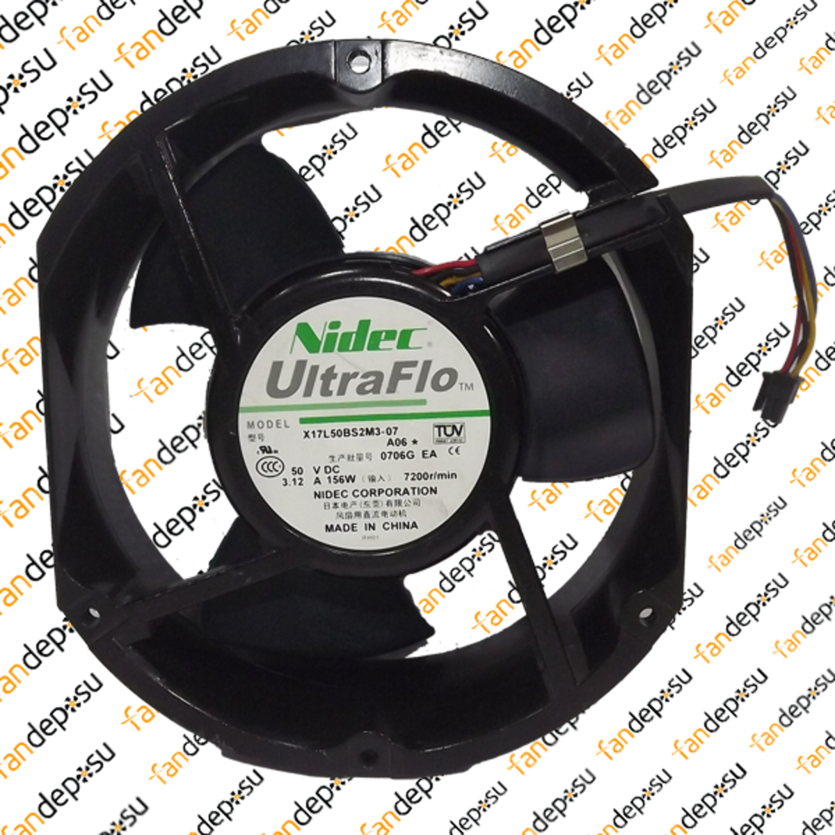NİDEC X17L50BS2M3-07   172x150x51mm  50V DC  3.12A  METAL KASA PLASTİK KANAT FAN