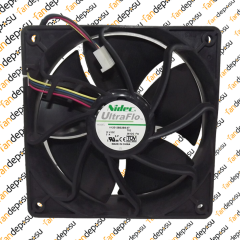 NİDEC V12E12BS2B5-07   120x120x38mm  12V DC 3A  PLASTİK KASA PLASTİK KANAT FAN