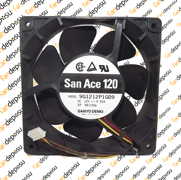 SANYO DENKİ SAN ACE 9G1212P1G09  120x120x38mm  12V DC  0.83A  PLASTİK KASA PLASTİK KANAT FAN