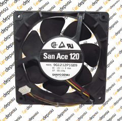 SANYO DENKİ SAN ACE 9G1212P1G09  120x120x38mm  12V DC  0.83A  PLASTİK KASA PLASTİK KANAT FAN