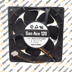 SANYO DENKİ SAN ACE 9G1212P1G09  120x120x38mm  12V DC  0.83A  PLASTİK KASA PLASTİK KANAT FAN