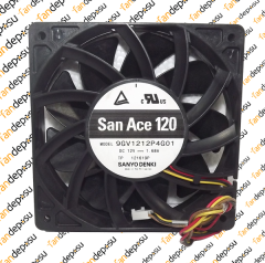 SANYO DENKİ SAN ACE 9GV1212P4G01   120x120x25mm  12V DC  1.68A  PLASTİK KASA PLASTİK KANAT FAN
