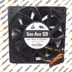 SANYO DENKİ SAN ACE 9GV1212P4G01   120x120x25mm  12V DC  1.68A  PLASTİK KASA PLASTİK KANAT FAN