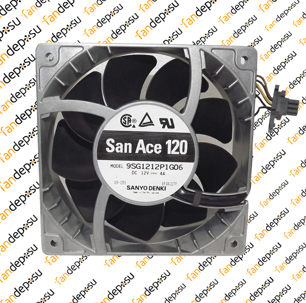 SANYO DENKİ SAN ACE 9SG1212P1G06   120x120x38mm  12V DC 4.00A  METAL KASA PLASTİK KANAT FAN