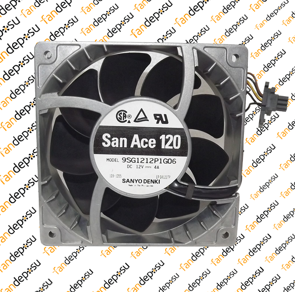 SANYO DENKİ SAN ACE 9SG1212P1G06   120x120x38mm  12V DC 4.00A  METAL KASA PLASTİK KANAT FAN