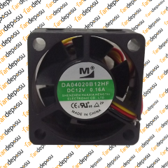 M FAN DA04020B12HF  40x40x20mm 12V DC 0.16A PLASTİK KASA PLASTİK KANAT FAN