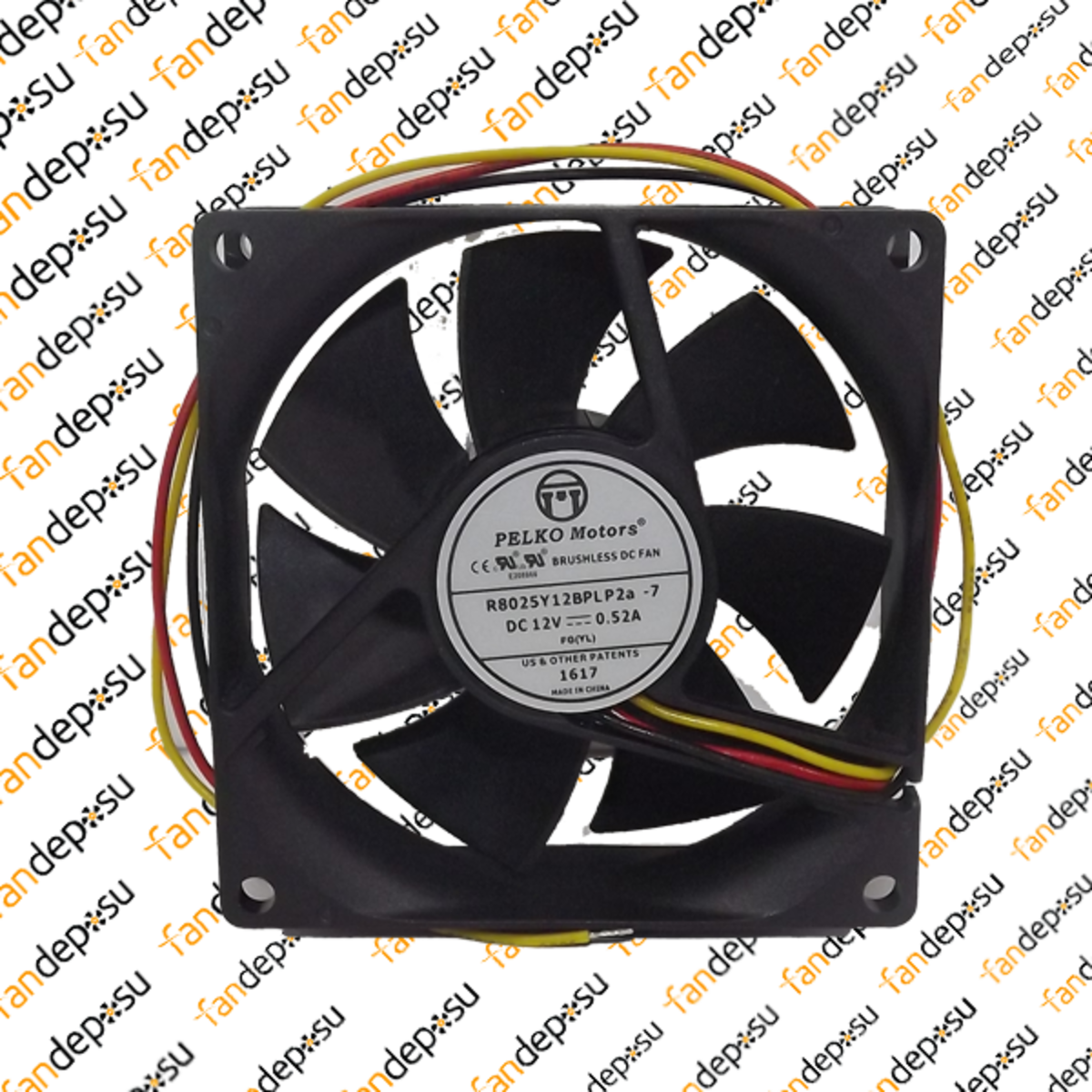 PELKO R8025Y12BPLP2a-7  80x80x25mm 12V DC 0.52A  PLASTİK KASA PLASTİK KANAT FAN