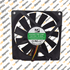 M FAN DA08015B12MF  80x80x15mm 12V DC 0.20A PLASTİK KASA PLASTİK KANAT FAN