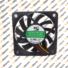 M FAN DA06010B12UF  60x60x10mm 12V DC 0.28A PLASTİK KASA PLASTİK KANAT FAN
