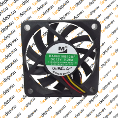 M FAN DA06010B12UF  60x60x10mm 12V DC 0.28A PLASTİK KASA PLASTİK KANAT FAN