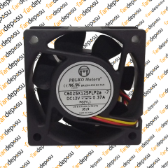 PELKO C6025X12SPLP2a-7  60x60x25mm 12V DC 0.37A PLASTİK KASA PLASTİK KANAT FAN